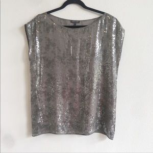 Eileen Fisher XS sequin top cap sleeve